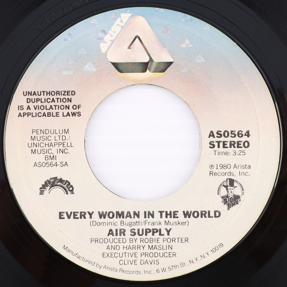 Air Supply Every Woman In The World/My Best Friend 7" 45 rpm Single Vinyl Record